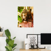Golden Bronze Buddha Meditation Art Poster – Zen (Heimbüro)