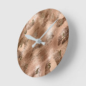Golden Bronze Cheetah Leopard Druckpunkte nach Maß Runde Wanduhr (Winkel)