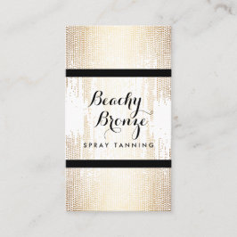 Golden Bronze Confetti Dots Spray Tanning Salon Visitenkarte