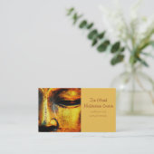 Golden Bronze Statue des Buddhas Gesicht Visitenkarte (Stehend Vorderseite)