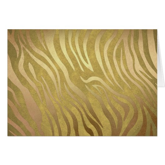 Golden Bronze Zebra Print Jungle Safari Glam (Vorderseite (Horizontal))