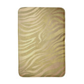 Golden Bronze Zebra Print Jungle Safari Glam Badematte (Vorderseite Vertikal)