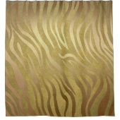 Golden Bronze Zebra Print Jungle Safari Glam Duschvorhang (Vorderseite)