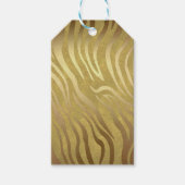 Golden Bronze Zebra Print Jungle Safari Glam Geschenkanhänger (Vorderseite)