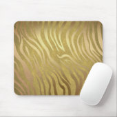 Golden Bronze Zebra Print Jungle Safari Glam Mousepad (Mit Mouse)