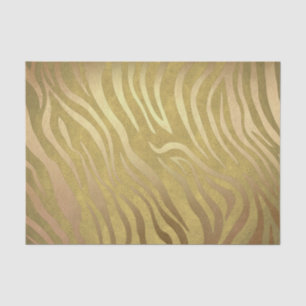 Golden Bronze Zebra Print Jungle Safari Glam Seidenpapier