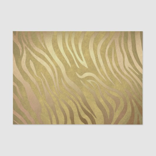 Golden Bronze Zebra Print Jungle Safari Glam Seidenpapier (Vorderseite)