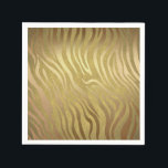 Golden Bronze Zebra Print Jungle Safari Glam Serviette<br><div class="desc">Napkins. Matching-Elemente sind in diesem Design verfügbar.</div>