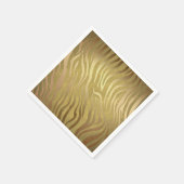 Golden Bronze Zebra Print Jungle Safari Glam Serviette (Ecke)