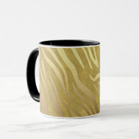 Golden Bronze Zebra Print Jungle Safari Glam