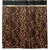Golden Brown & Black Leopard Muster Duschvorhang (Vorderseite)