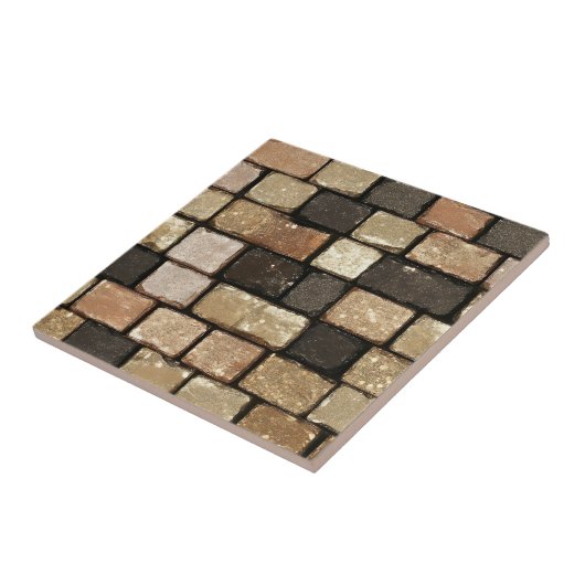 Golden Brown Brick Muster Fliese (Seite)