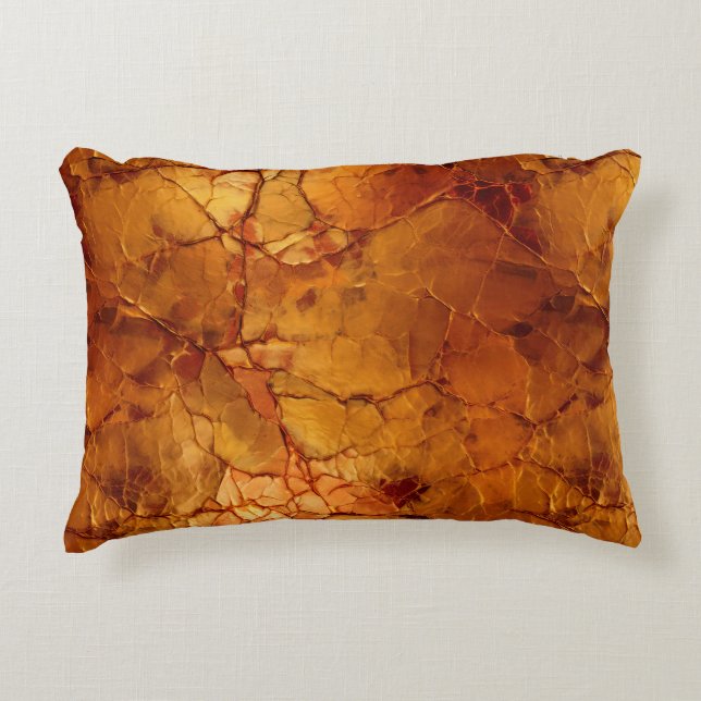 Golden Brown Cracked Textures Dekokissen (Vorderseite)