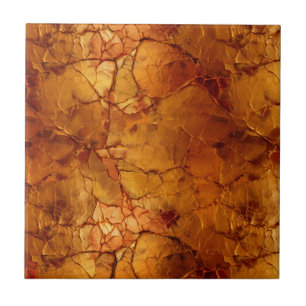 Golden Brown Cracked Textures Fliese