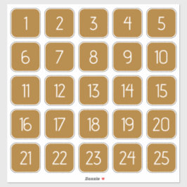 Golden Brown Customizable Square Number Stickers  Aufkleber