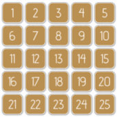 Golden Brown Customizable Square Number Stickers  Aufkleber (Vorderseite)