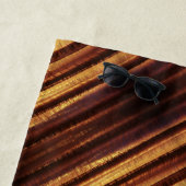 Golden Brown Diagonal Streifen Personalisiert Strandtuch (Beispiel)