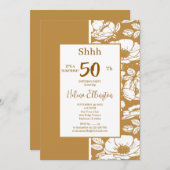 Golden Brown Einladung zum Geburtstag (Vorne/Hinten)