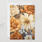 Golden Brown Floral Spring Wedding Einladung (Rückseite)