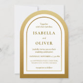 Golden brown gradient elegant wedding einladung (Vorderseite)