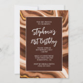 Golden Brown Imitats Agate Bold 21. Geburtstag Einladung (Vorderseite)
