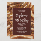 Golden Brown Imitats Agate Bold 30. Geburtstag Einladung (Vorne/Hinten)