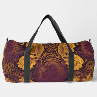 Golden Brown Lace AI Kunst Duffle Bag
