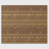 Golden Brown Mandala Geschenkpapier (Flach)
