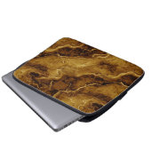 Golden Brown Marmor Texture Laptopschutzhülle (Vorne Knopf)