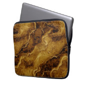 Golden Brown Marmor Texture Laptopschutzhülle (Vorderseite Links)