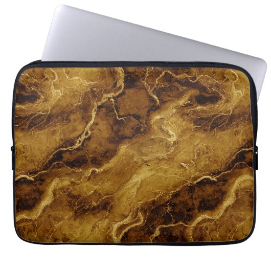 Golden Brown Marmor Texture Laptopschutzhülle (Vorderseite)