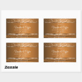 Golden Brown mit Glitzer Initials-Produktkennzeich Rechteckiger Aufkleber (Blatt)