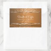 Golden Brown mit Glitzer Initials-Produktkennzeich Rechteckiger Aufkleber (Tasche)