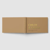 Golden Brown Modern Wedding Foil Gästebuch (Voll)