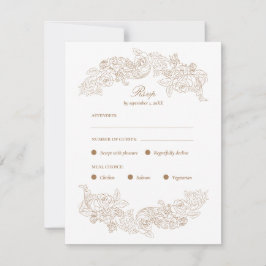 Golden Brown Rokoko - Auswahl RSVP Karte