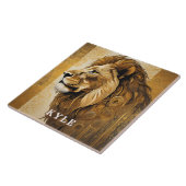 Golden Brown Safari Lion Fliese (Seite)