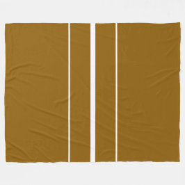Golden Brown Sleek White Vertikale Racing Streifen Fleecedecke