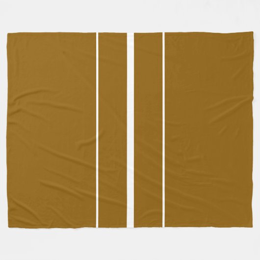 Golden Brown Sleek White Vertikale Racing Streifen Fleecedecke (Vorderseite (Horizontal))