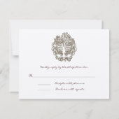 Golden Brown Swirl Tree Wedding Response Card RSVP Karte (Rückseite)
