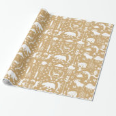 Golden Brown Tan White Forest Animal Trarows Arrow Geschenkpapier (Ungerollt)