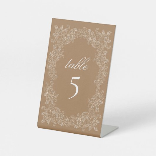 Golden Brown Vintag Botanic Kranz Sockelschild (Vorderseite)