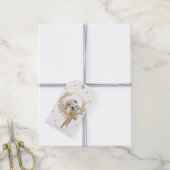 Golden Brown Weihnachtskranz-Foto Geschenkanhänger (Mit Garn)