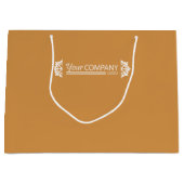 Golden Brown White Business Logo, Schneeflocken Pr Große Geschenktüte (Vorderseite)