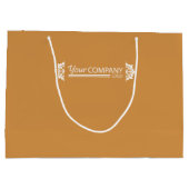 Golden Brown White Business Logo, Schneeflocken Pr Große Geschenktüte (Rückseite)