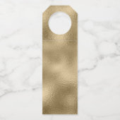 Golden Brush Stripes Wedding Cheers ID655 Flaschenanhänger (Rückseite)