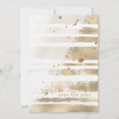 Golden Brush Stroke Stripes Wedding ID655 Save The Date (Rückseite)