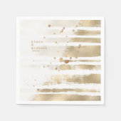 Golden Brush Stroke Stripes Wedding ID655 Serviette (Vorderseite)