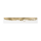 Golden Brush Stroke Wedding ID655 Einladungsbanderole (Flach)