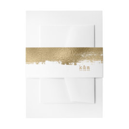 Golden Brush Stroke Wedding ID655 Einladungsbanderole