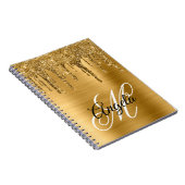 Golden Brushed Foil Glitzer Tropfen Extravagant Mo Notizblock (Rechte Seite)